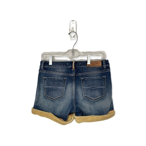 Zara Denim Shorts Fleece Rolled Hem Size 6 - Picture 2 of 12